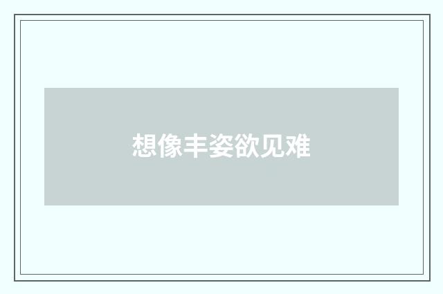 想像丰姿欲见难