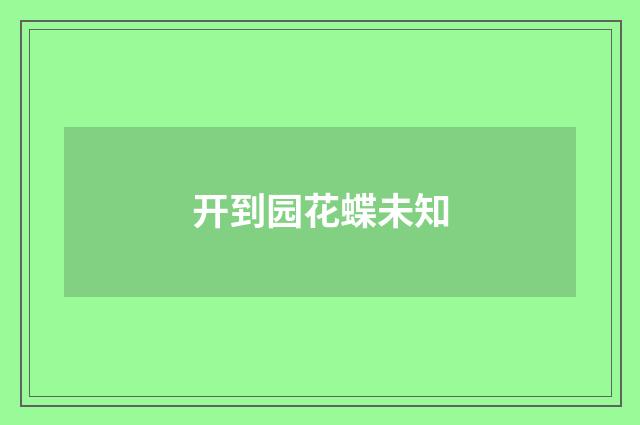 开到园花蝶未知
