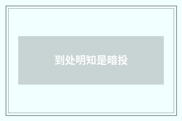 到处明知是暗投