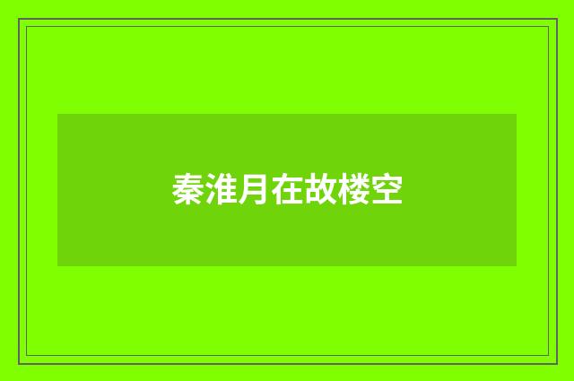 秦淮月在故楼空