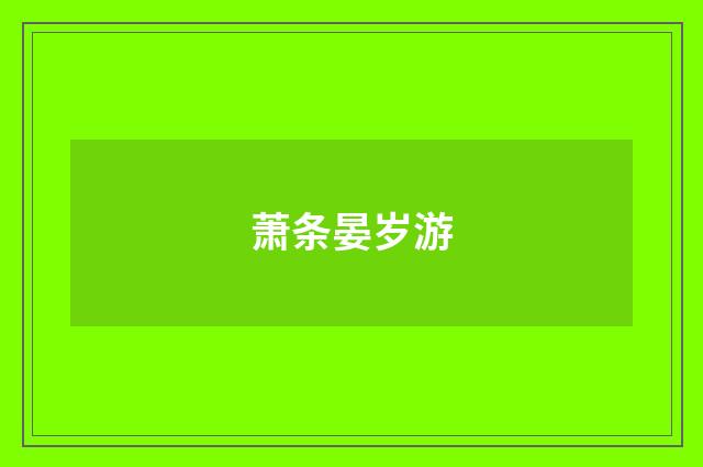 萧条晏岁游