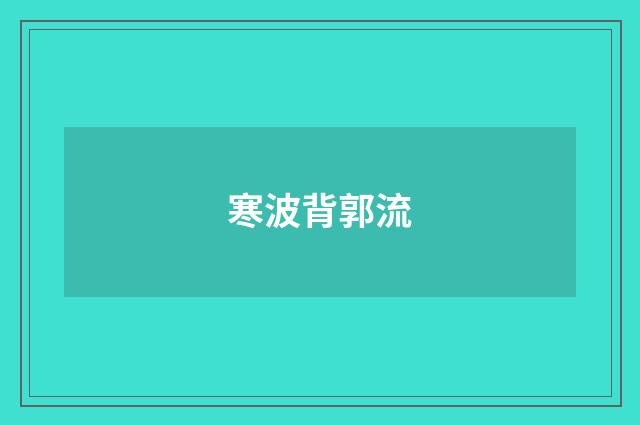 寒波背郭流