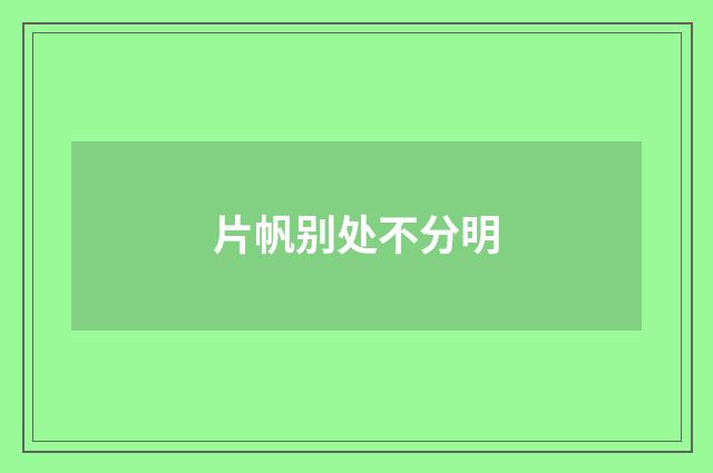 片帆别处不分明