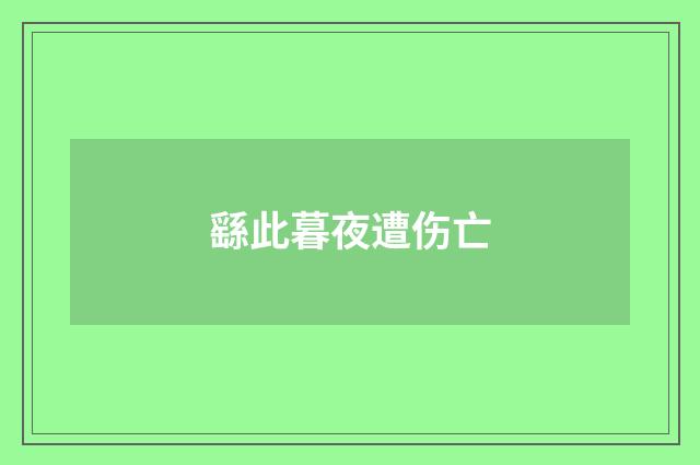 繇此暮夜遭伤亡