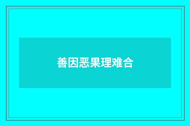 善因恶果理难合