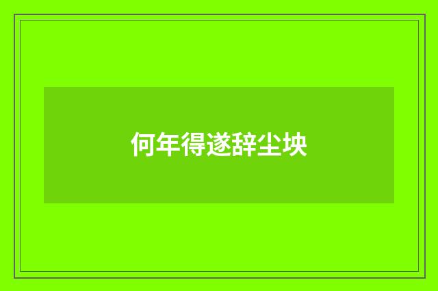 何年得遂辞尘坱