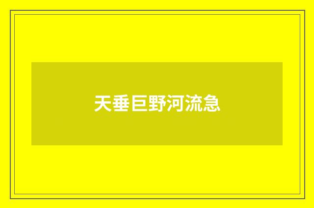 天垂巨野河流急