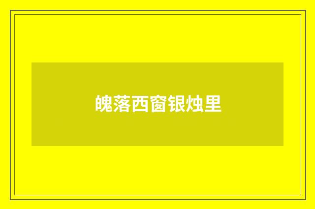 魄落西窗银烛里