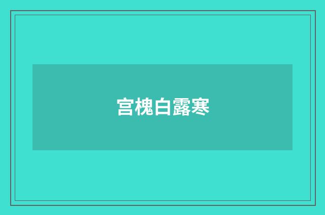 宫槐白露寒