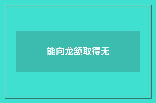 能向龙颔取得无