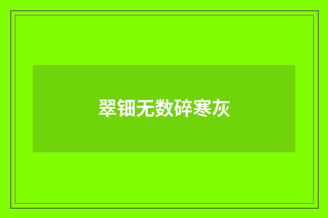 翠钿无数碎寒灰