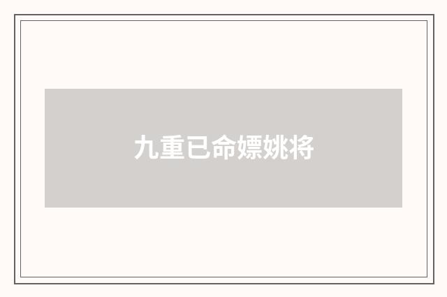 九重已命嫖姚将
