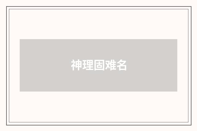 神理固难名