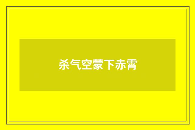 杀气空蒙下赤霄