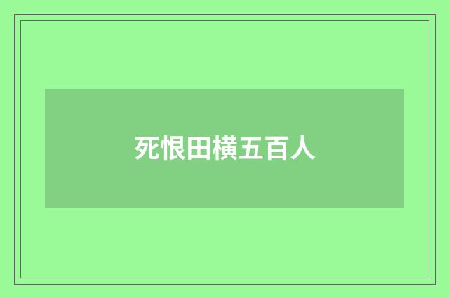 死恨田横五百人
