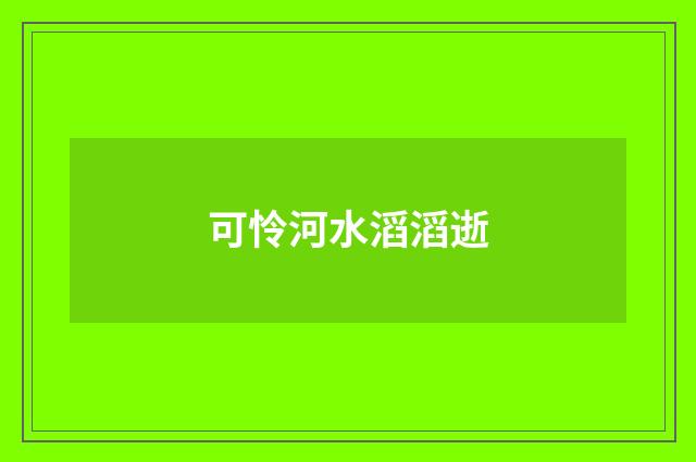 可怜河水滔滔逝