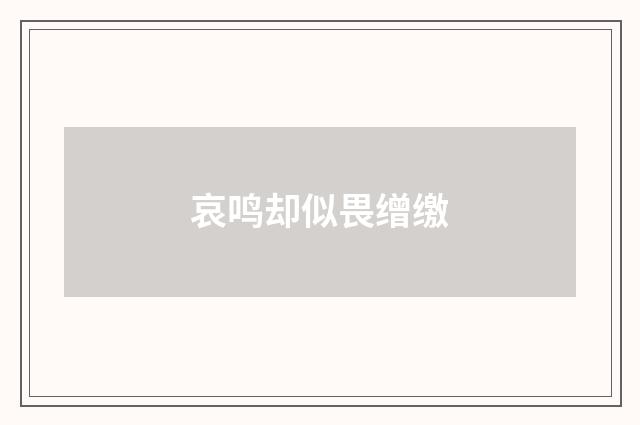 哀鸣却似畏缯缴