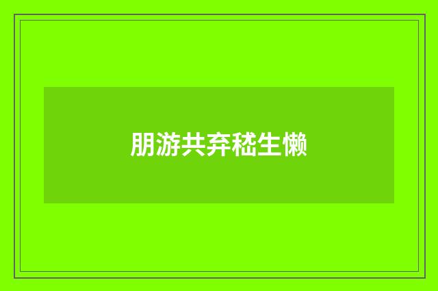 朋游共弃嵇生懒