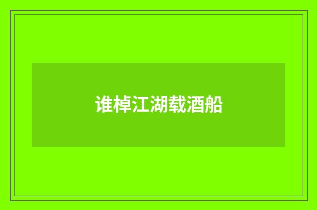 谁棹江湖载酒船