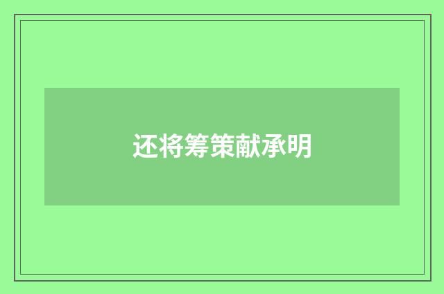 还将筹策献承明