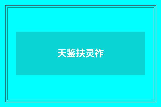 天鉴扶灵祚