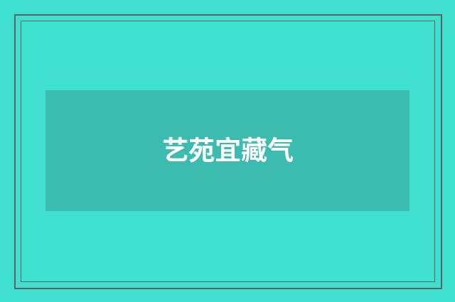 艺苑宜藏气