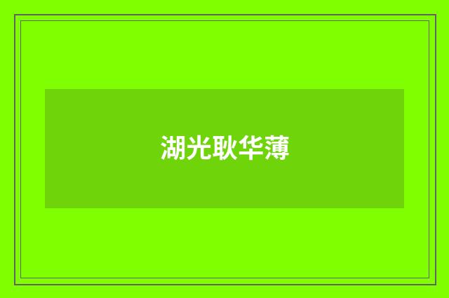 湖光耿华薄