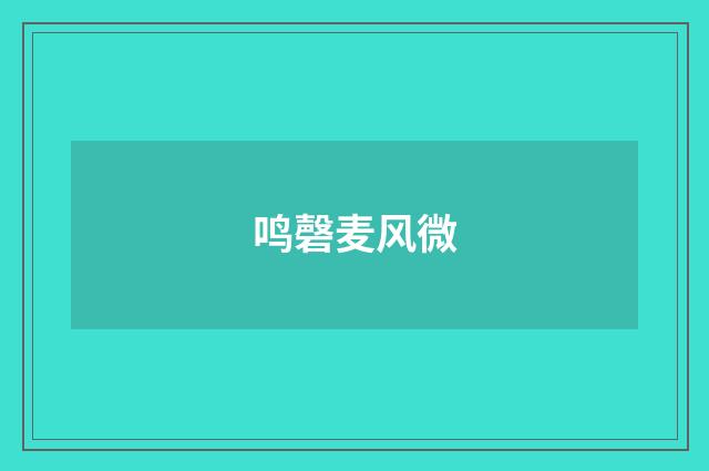 鸣磬麦风微