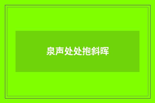 泉声处处抱斜晖