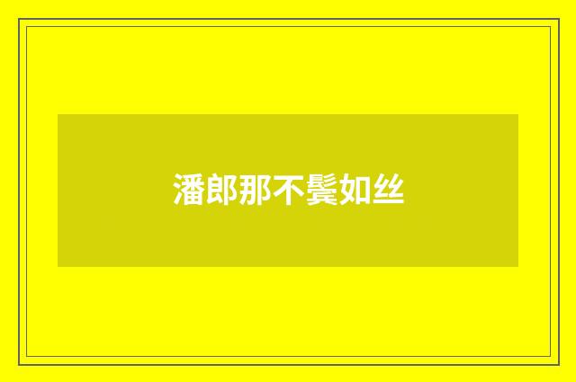 潘郎那不鬓如丝