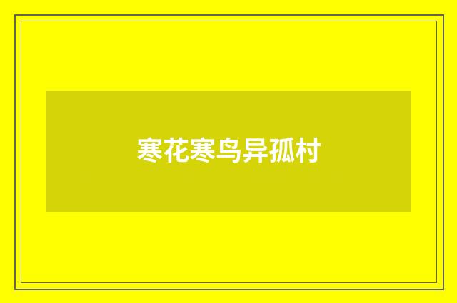 寒花寒鸟异孤村