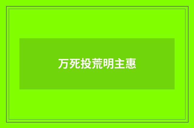 万死投荒明主惠