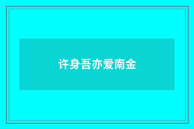 许身吾亦爱南金