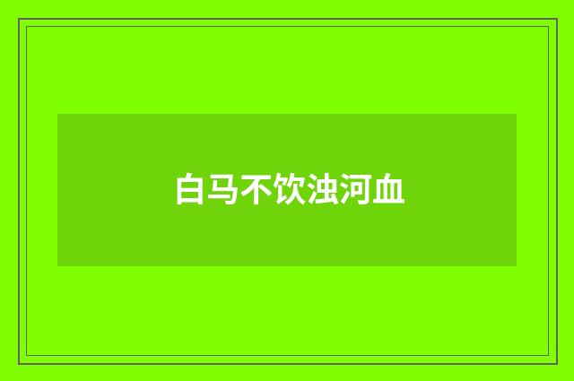 白马不饮浊河血