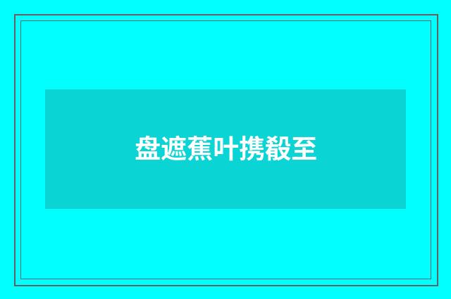 盘遮蕉叶携殽至