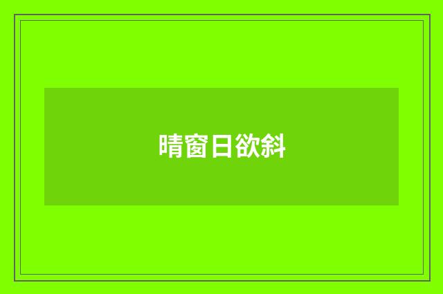 晴窗日欲斜