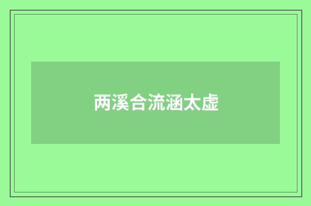 两溪合流涵太虚