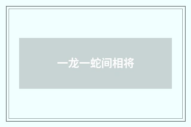 一龙一蛇间相将