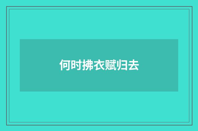 何时拂衣赋归去