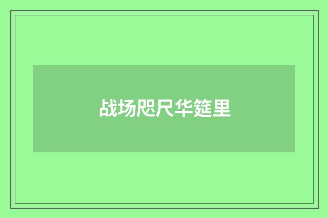 战场咫尺华筵里
