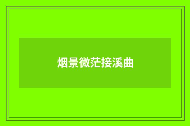 烟景微茫接溪曲