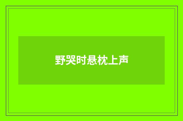 野哭时悬枕上声