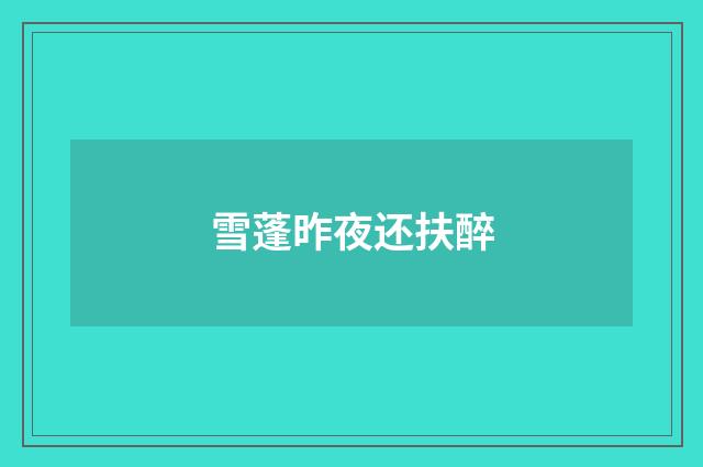 雪蓬昨夜还扶醉