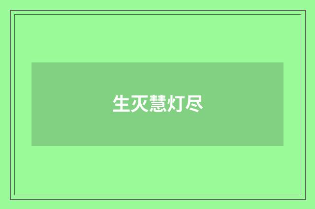 生灭慧灯尽