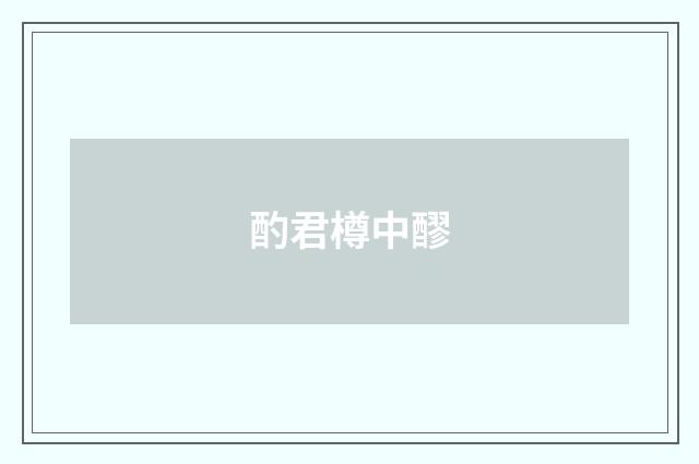 酌君樽中醪
