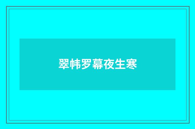 翠帏罗幕夜生寒