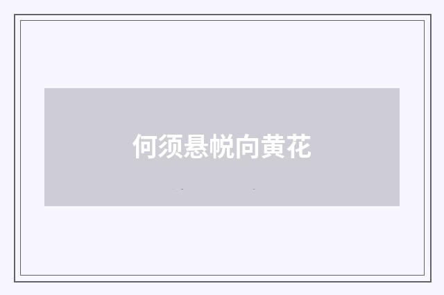 何须悬帨向黄花