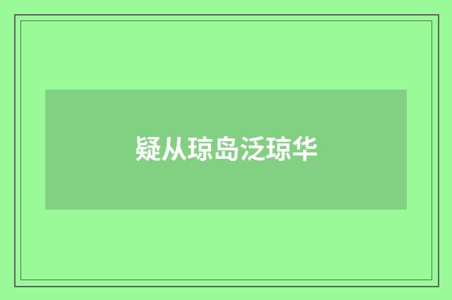 疑从琼岛泛琼华