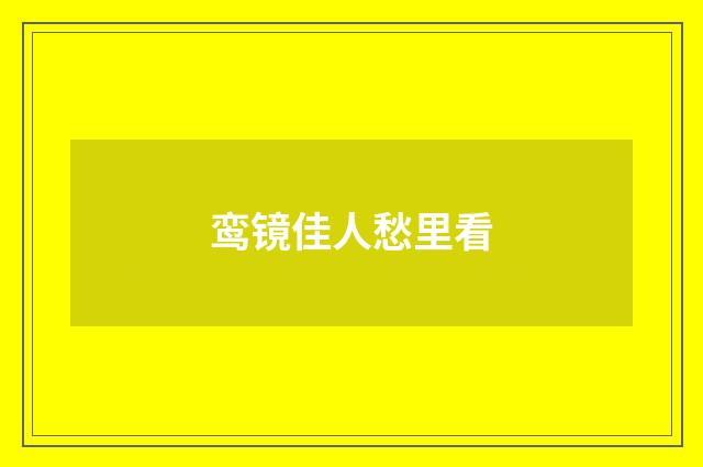 鸾镜佳人愁里看