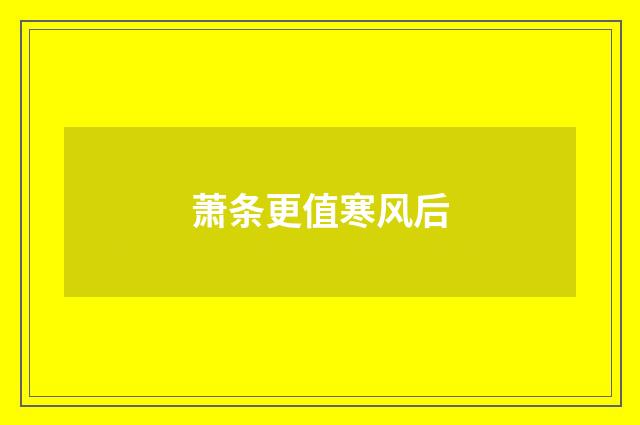 萧条更值寒风后